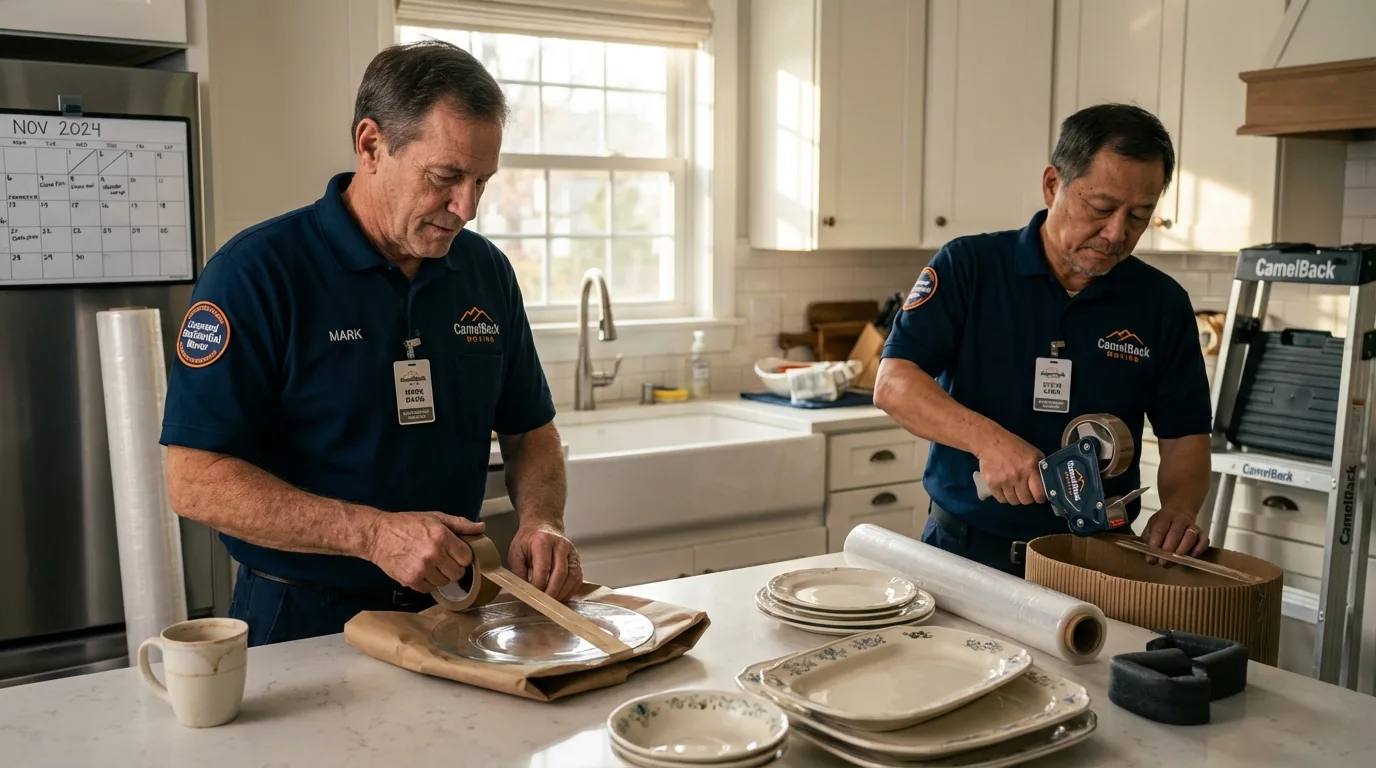 Professional crew packing kitchen dishware in Lonoke, AR